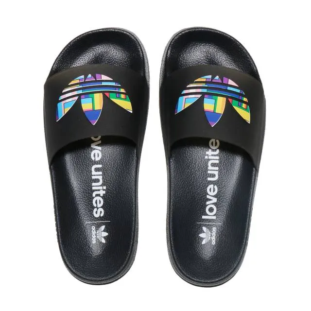 Adidas adilette lite pride lgbtq rainbow black men women unisex sandals fy9017