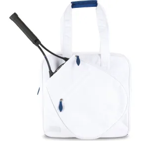 Ame & Lulu Sweet Shot Tennis Tote 3.0, White/Navy