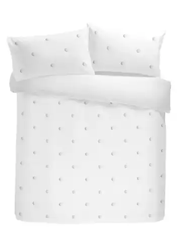 Appletree Boutique White Dot Garden 100% Cotton Duvet Cover Set | Kaleidoscope