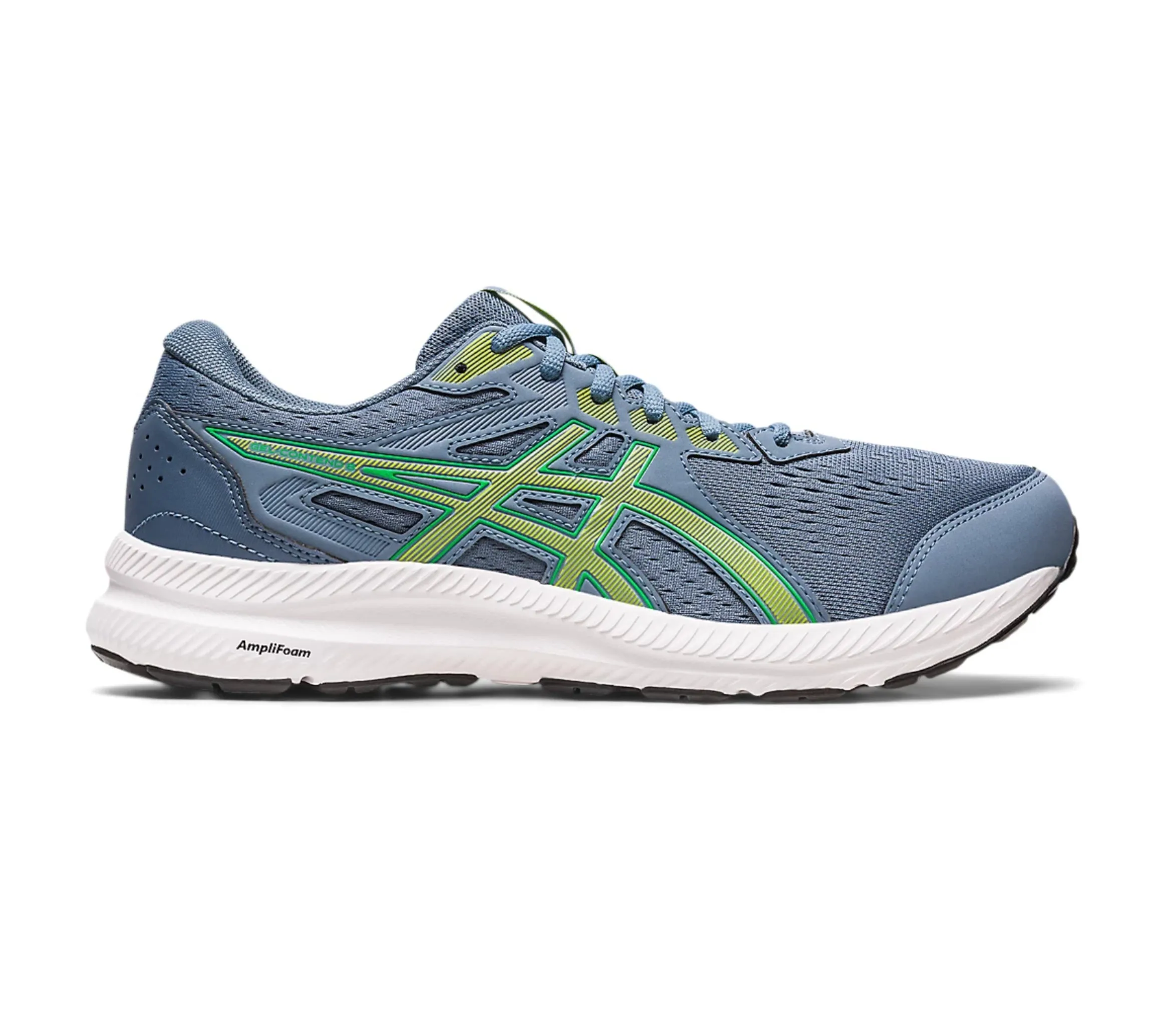 Asics GEL-CONTEND 8 Sports Running Shoes Steel Blue/Lime Zest 1011B492