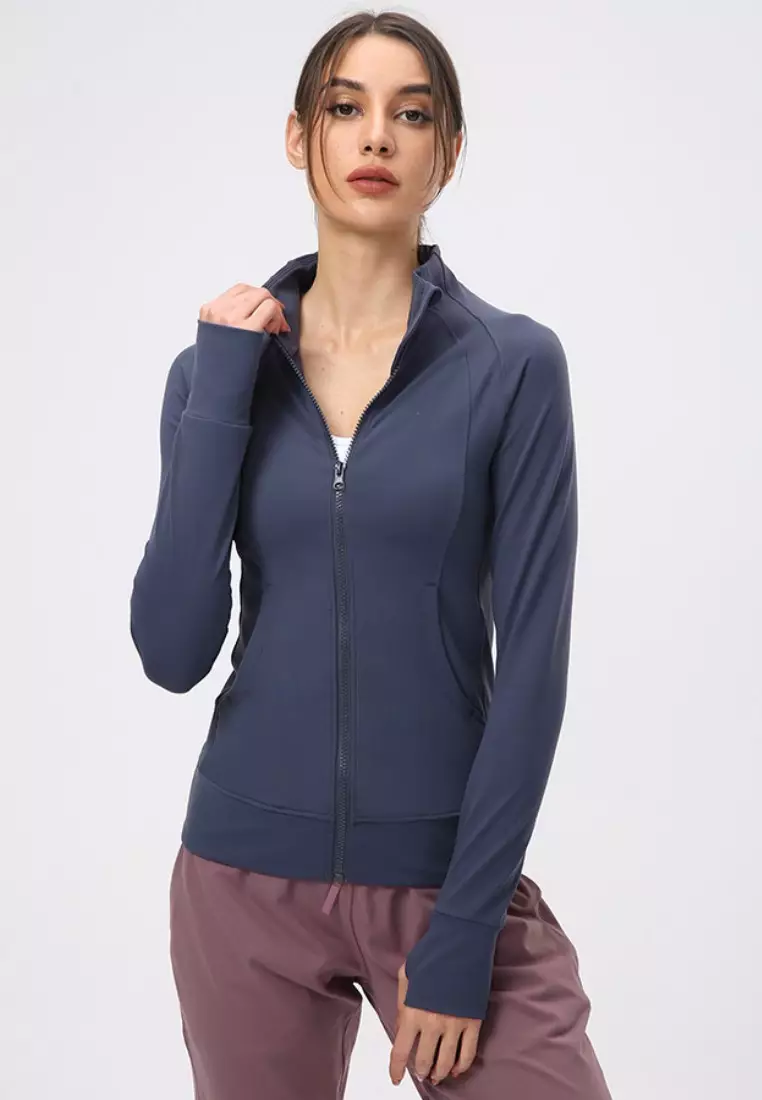 B-CODE YGA1041_Purple_Lady Quick Drying Running Fitness Yoga Sports Jacket