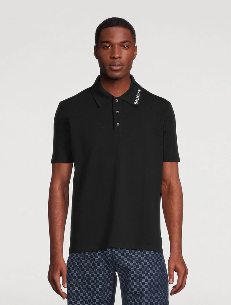 BALMAIN Cotton Polo Shirt With Logo