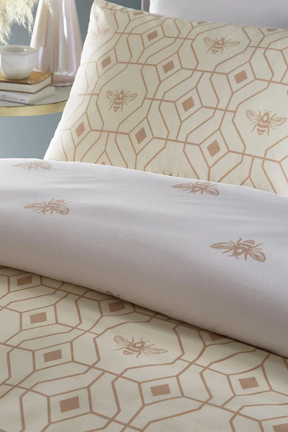 Bedding | Bee Deco Geometric Reversible Duvet Cover Set | Furn