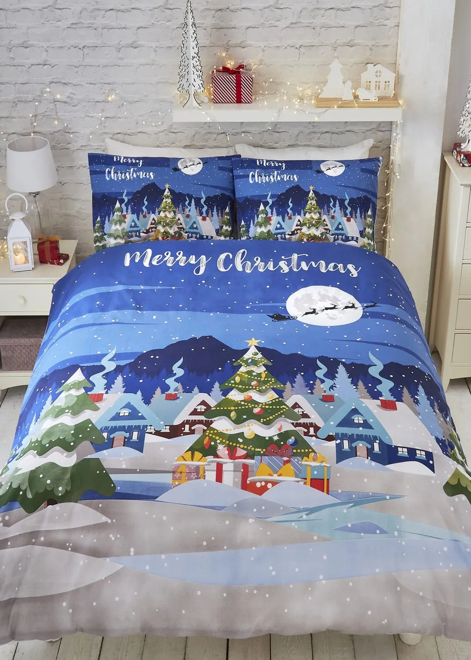 Bedlam Christmas Kids Glow In The Dark Duvet Cover