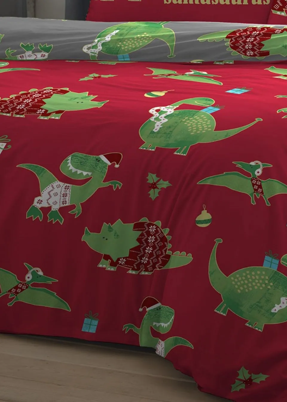 Bedlam Santasaurus Duvet Cover