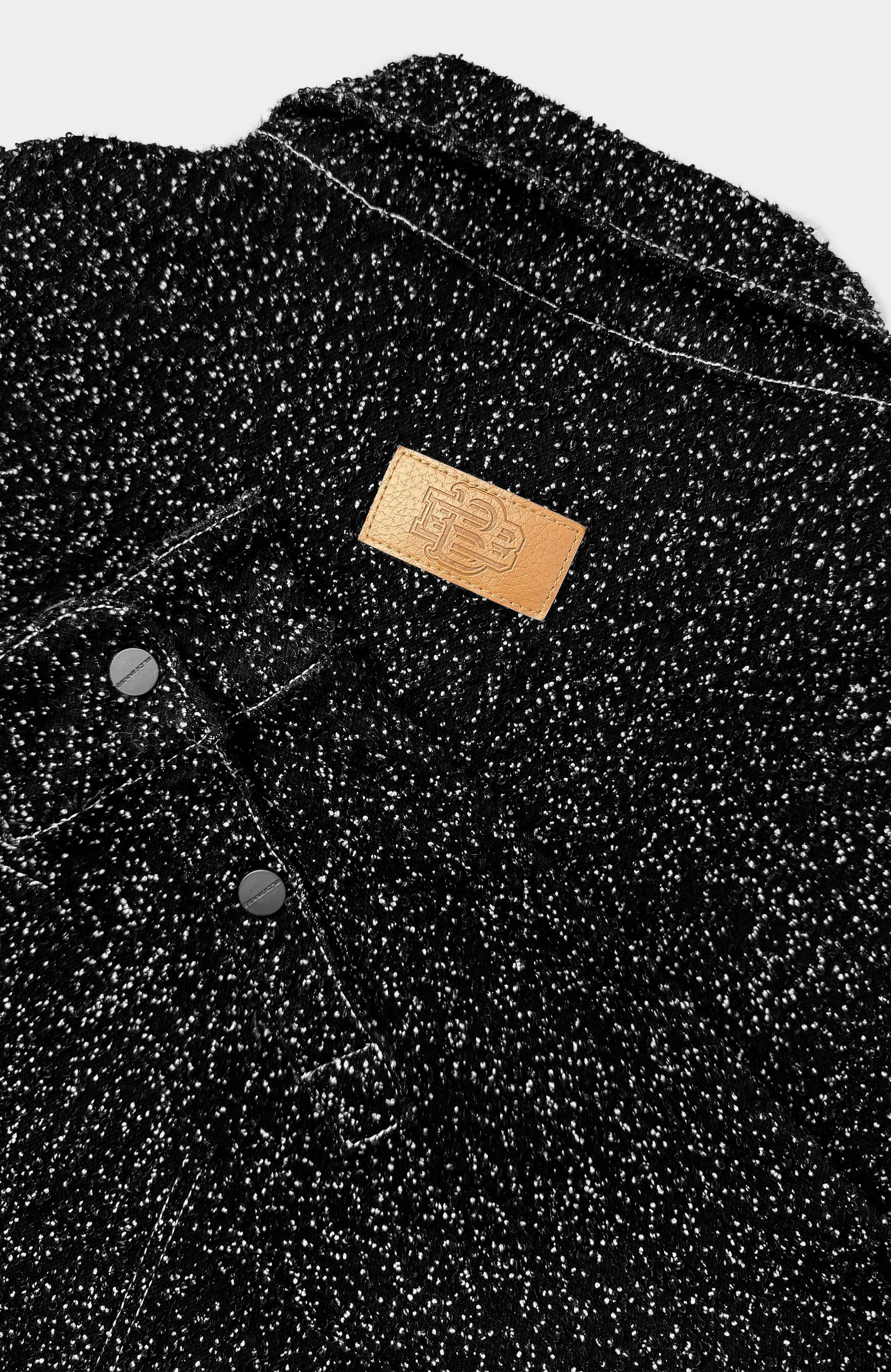 BOUCLE DENIM JACKET | Black