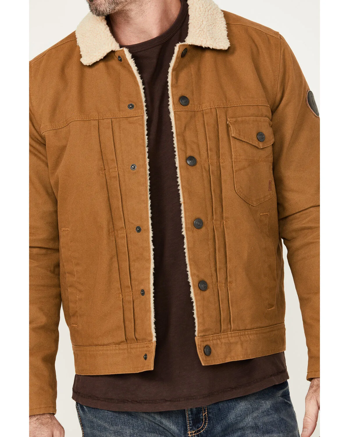 Brothers and Sons Men's Sherpa Lined Canvas Jacket