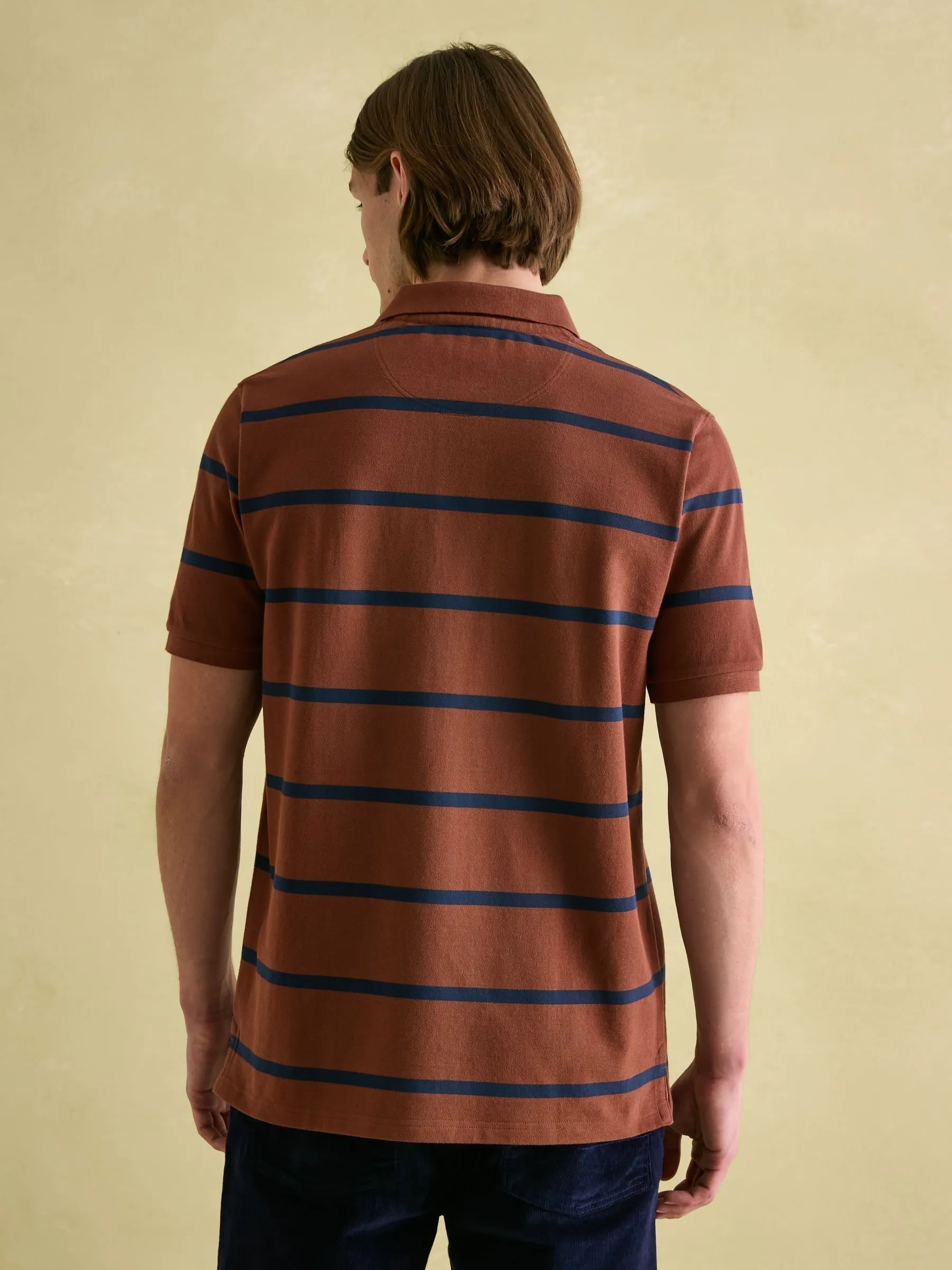 Brown & Navy Striped Polo Shirt