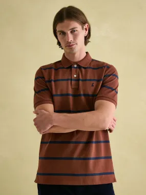 Brown & Navy Striped Polo Shirt