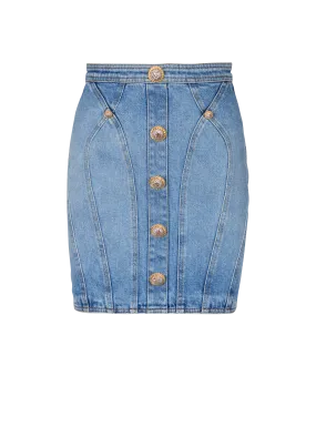 Buttoned denim skirt