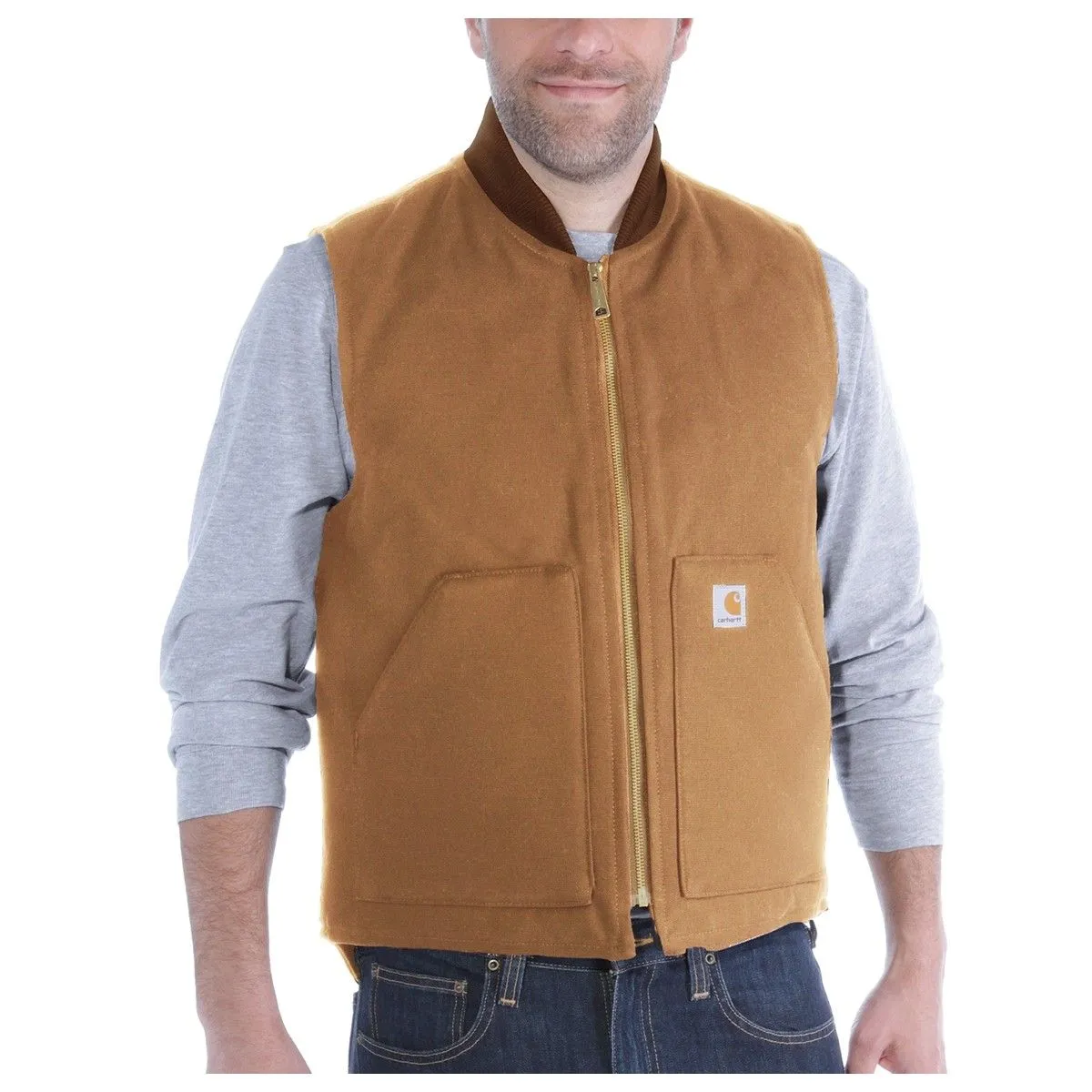 Carhartt V01 Duck Vest Arctic Quilt Lined V1 - C. Brown