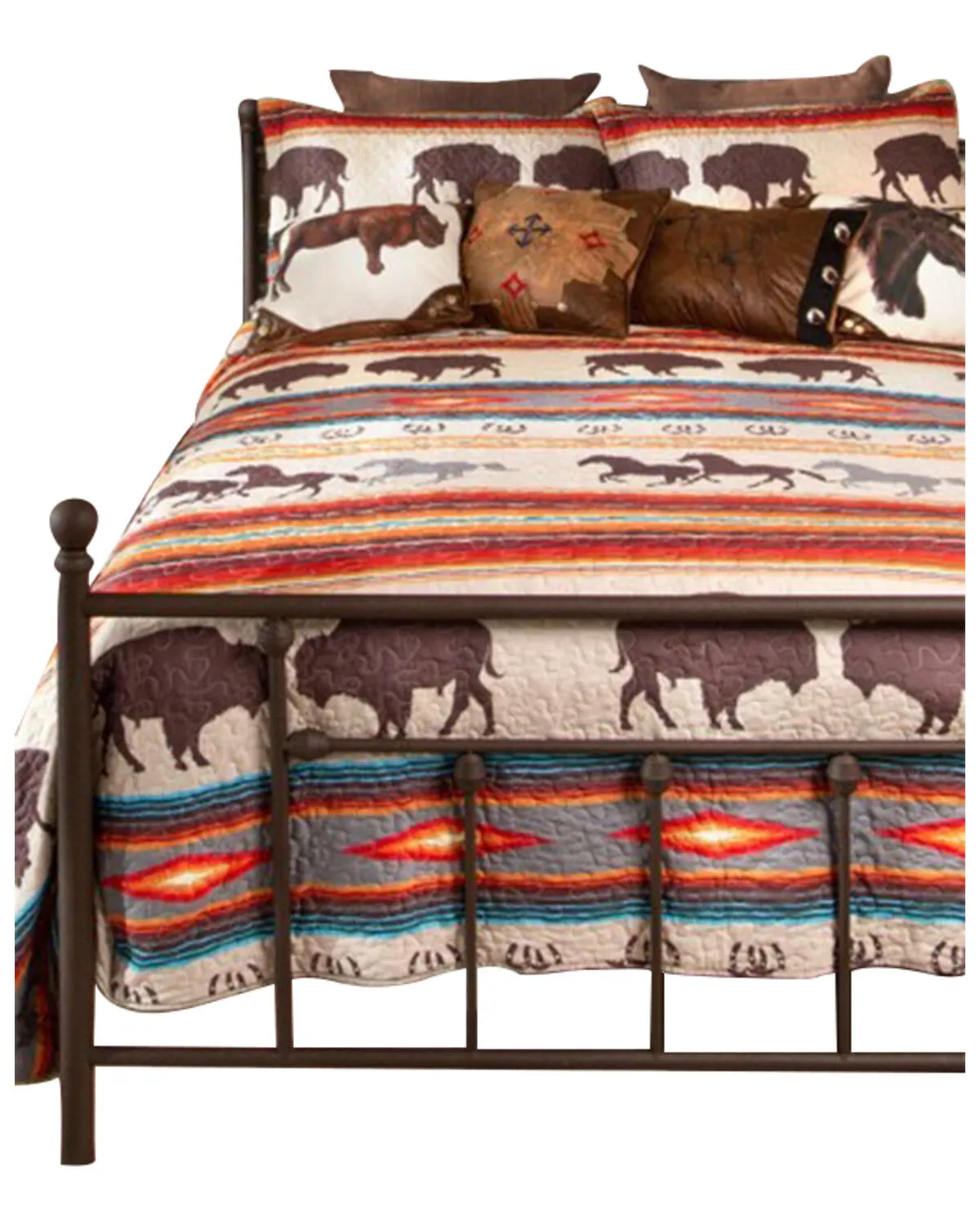 Carsten Home Western Stripe Quilt Set - Queen