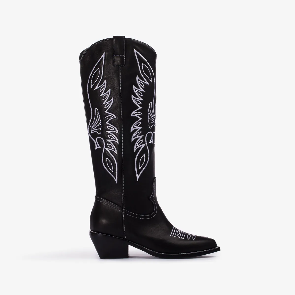 CHRISTINE COWBOY BOOT 70 mm Black leather Western-inspired boot