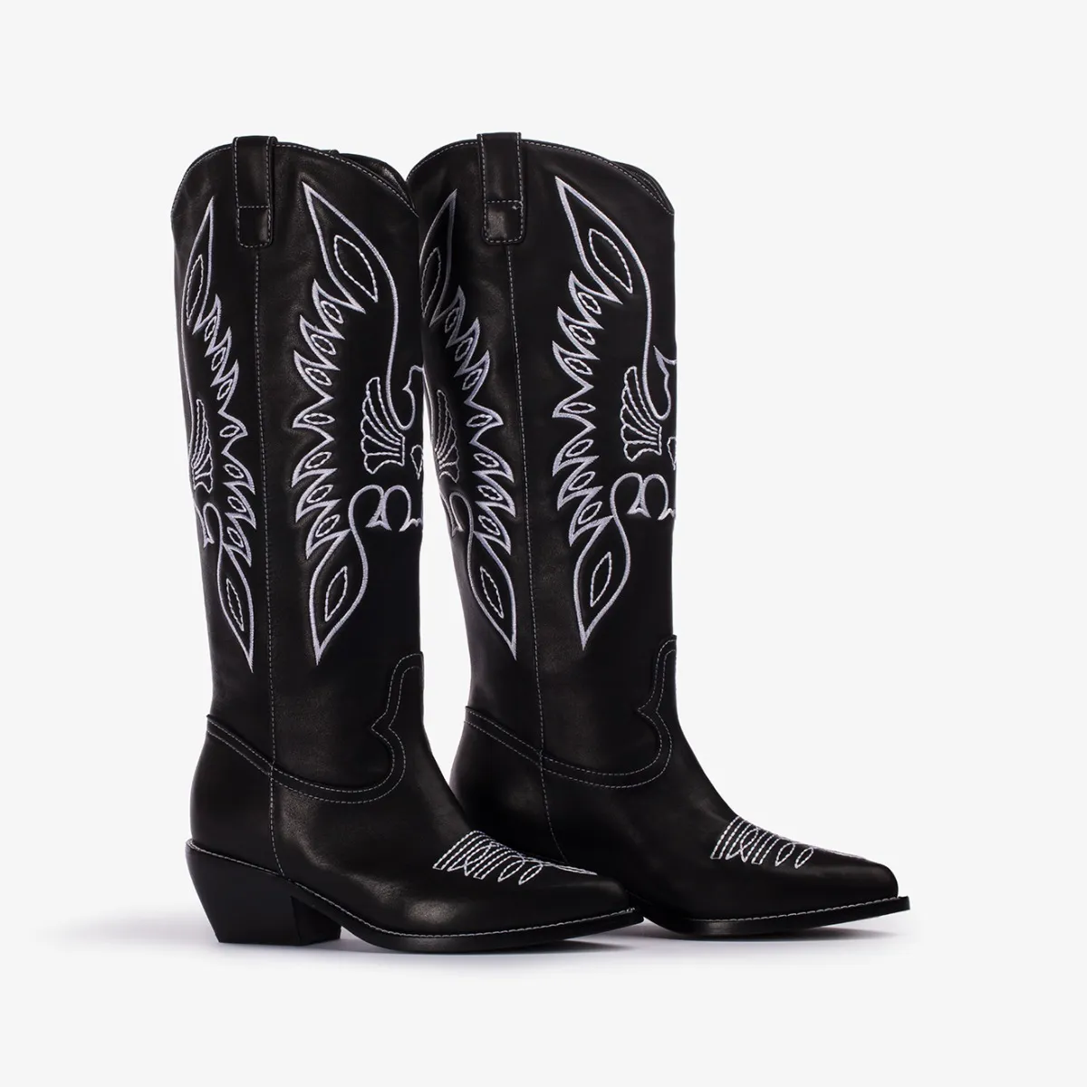 CHRISTINE COWBOY BOOT 70 mm Black leather Western-inspired boot