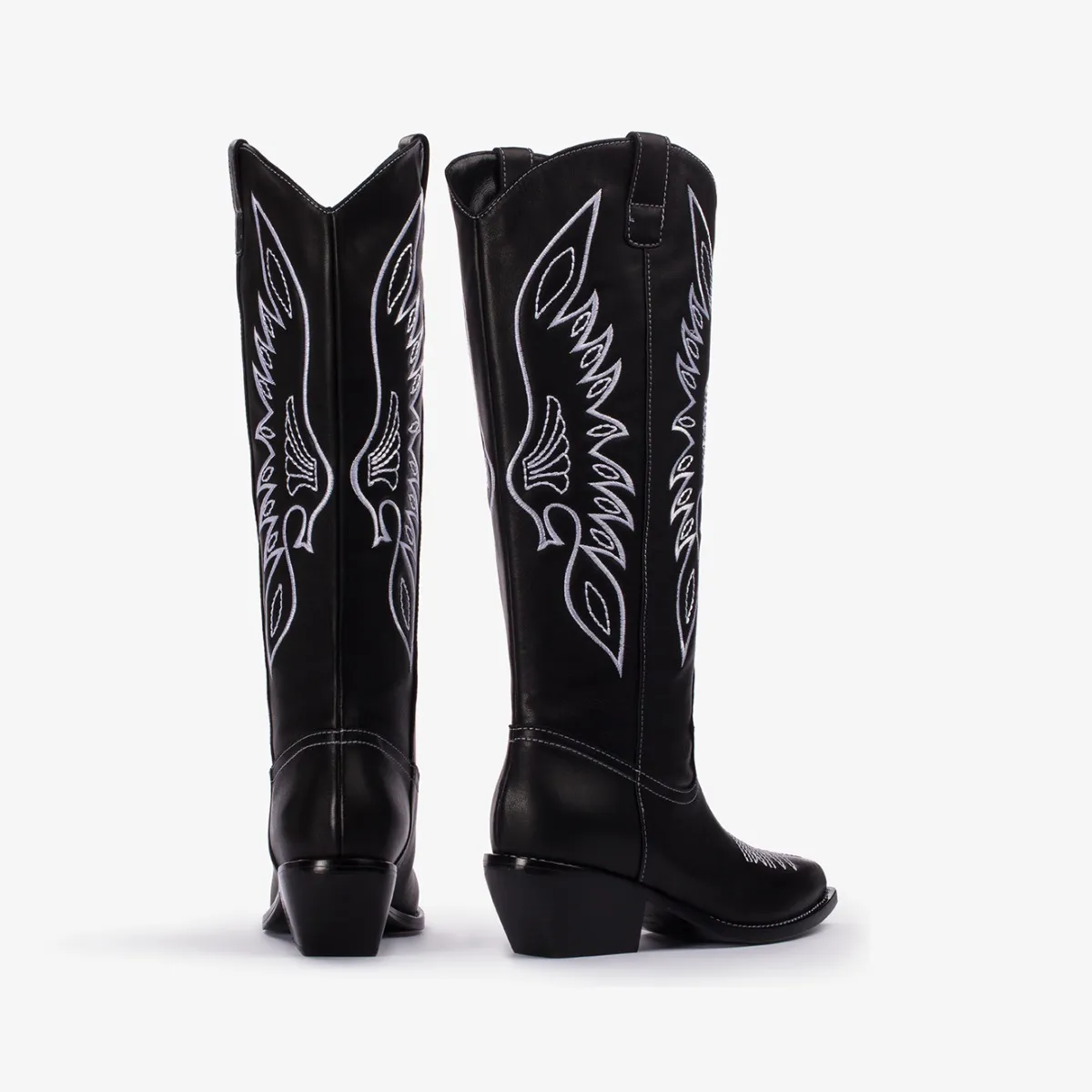 CHRISTINE COWBOY BOOT 70 mm Black leather Western-inspired boot