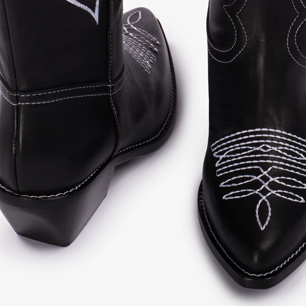 CHRISTINE COWBOY BOOT 70 mm Black leather Western-inspired boot