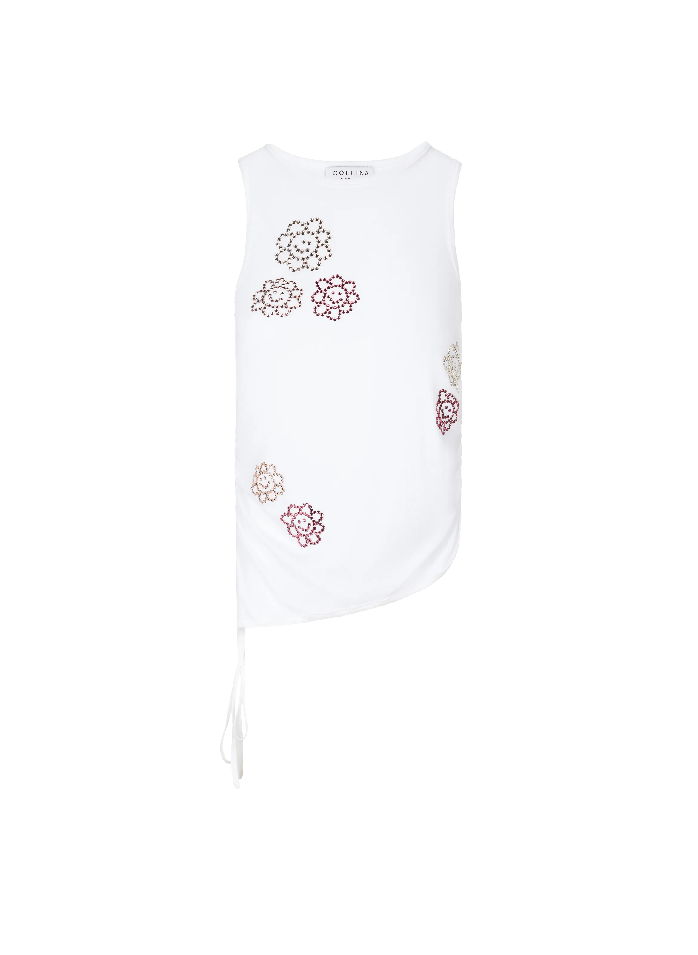 COLLINA STRADA  Rhinestone tank top - White