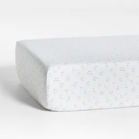 Crate&Barrel Cozy Cloud Twinkle Terracotta Pink Washed Organic Cotton Baby Crib Fitted Sheet