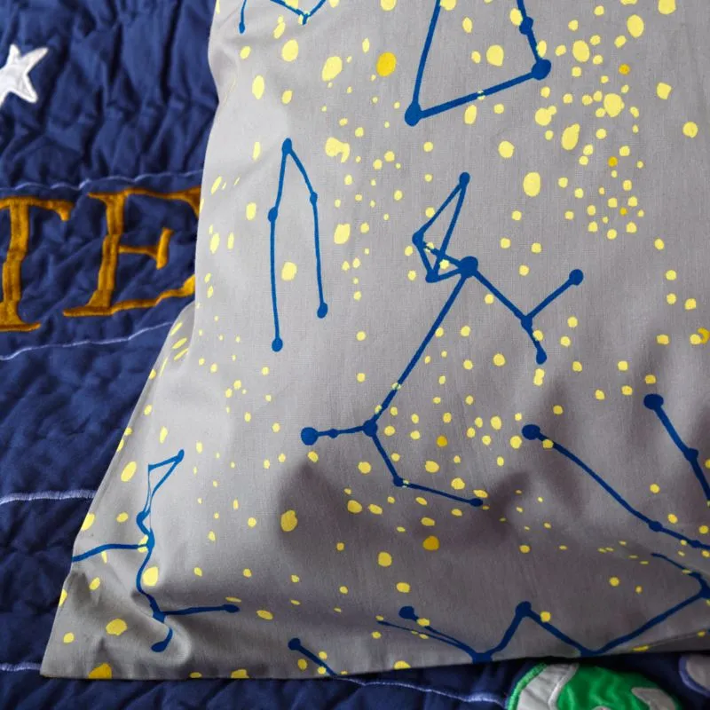 Crate&Barrel Organic Constellation Kids Pillowcase