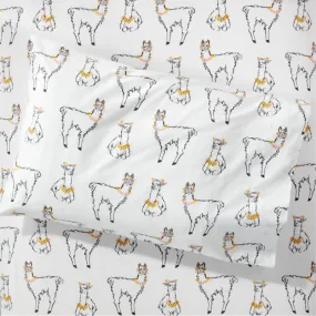 Crate&Barrel Peruvian Travel Organic Cotton Llama Kids Pillowcase