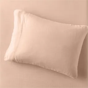 Crate&Barrel Supersoft Kids Elegant Pink Gauze Organic Cotton Pillowcase