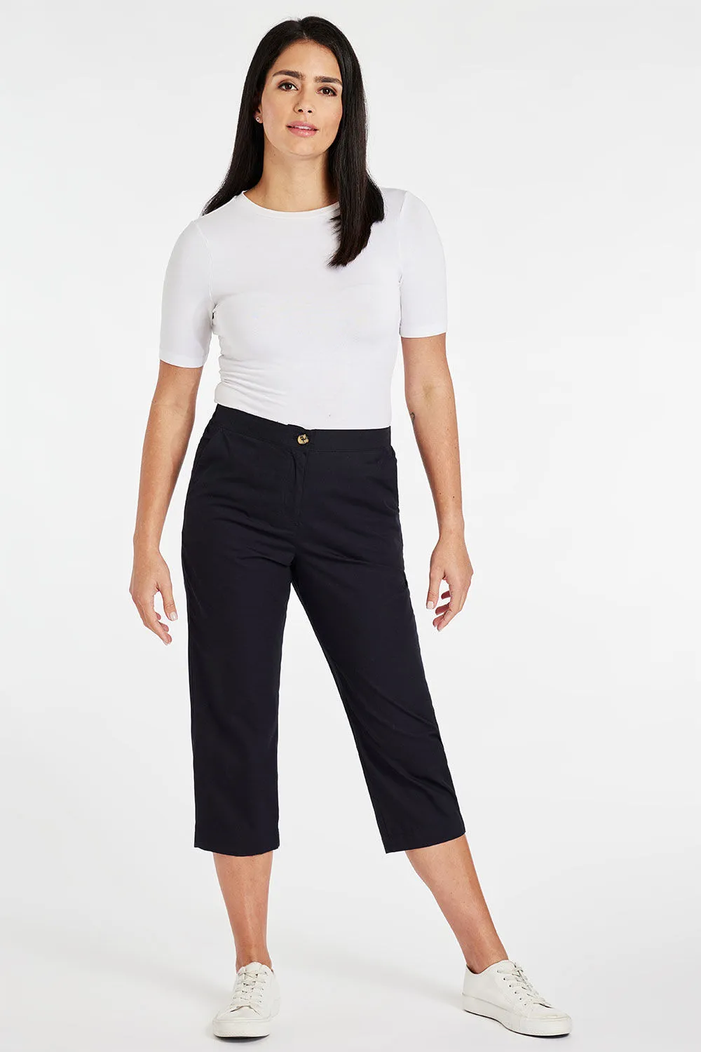 Cropped Elasticated Trousers