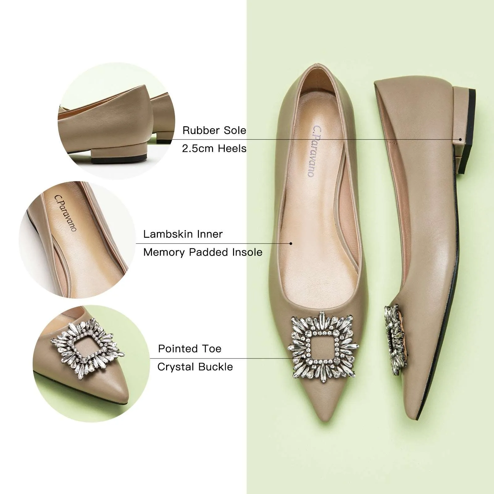 Crystal Buckle Flats (Aida)