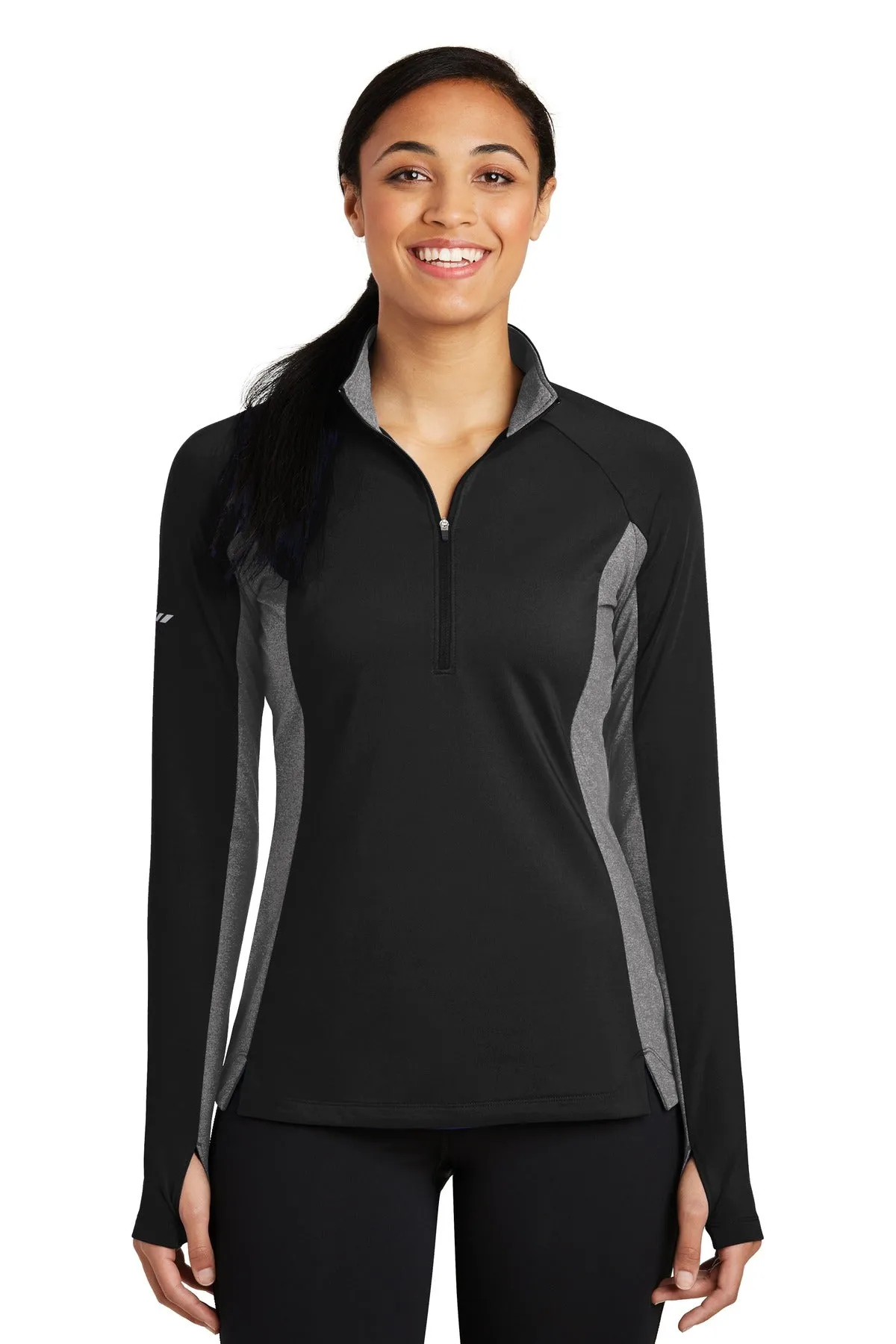 Custom Embroidered - Sport-Tek Ladies Sport-Wick Stretch Contrast 1/4-Zip Pullover. LST854