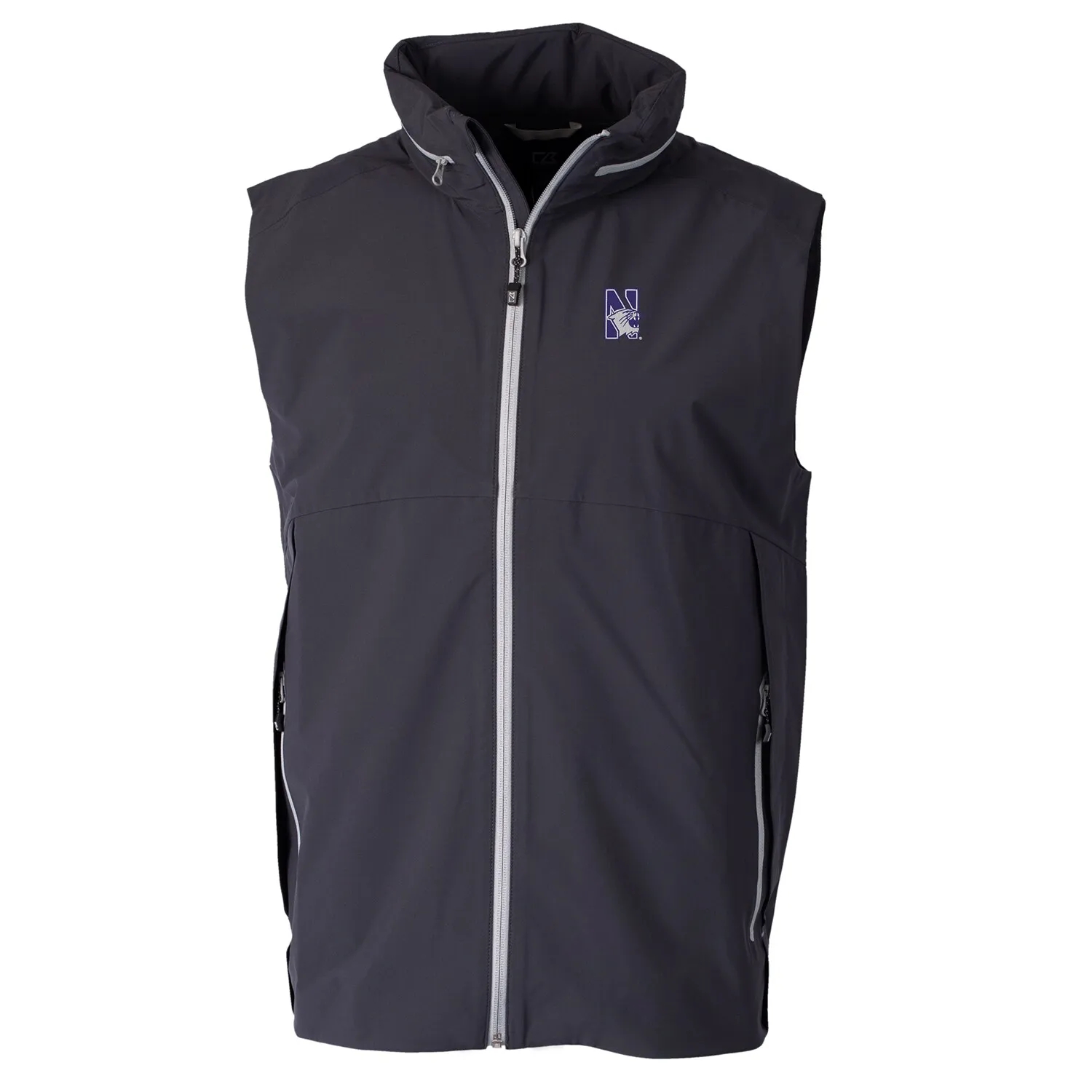 Cutter & Buck Northwestern Wildcats Charcoal Vapor Full-Zip Vest