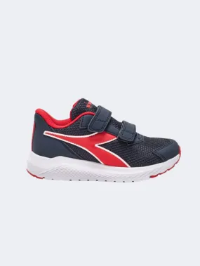 Diadora Falcon 4 V Ps Boys Running Shoes Blue Corsair/Red