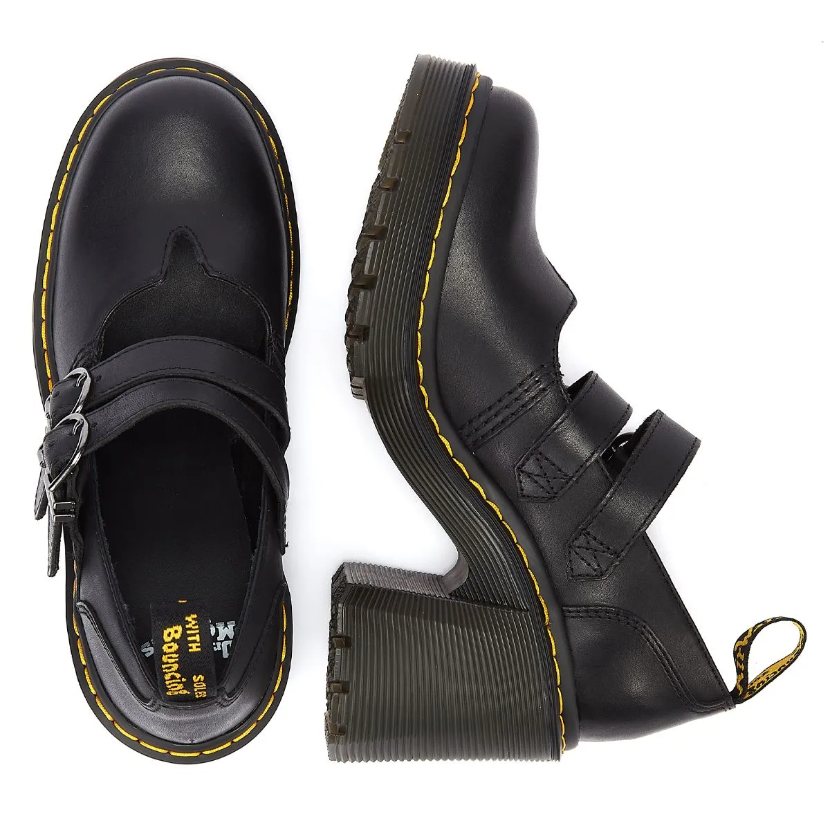 Dr. Martens Eviee Sendal Leather Women's Black Heels