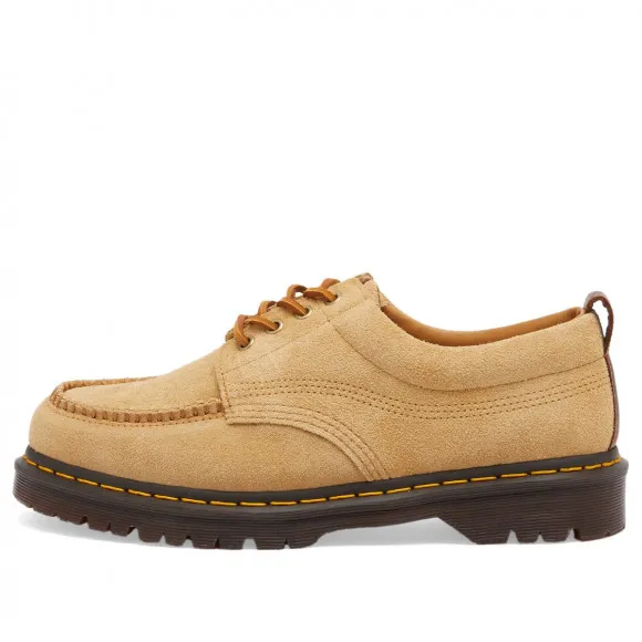 Dr. Martens Men's Lowell Hairy Suede Shoe Sneakers in Butterscotch