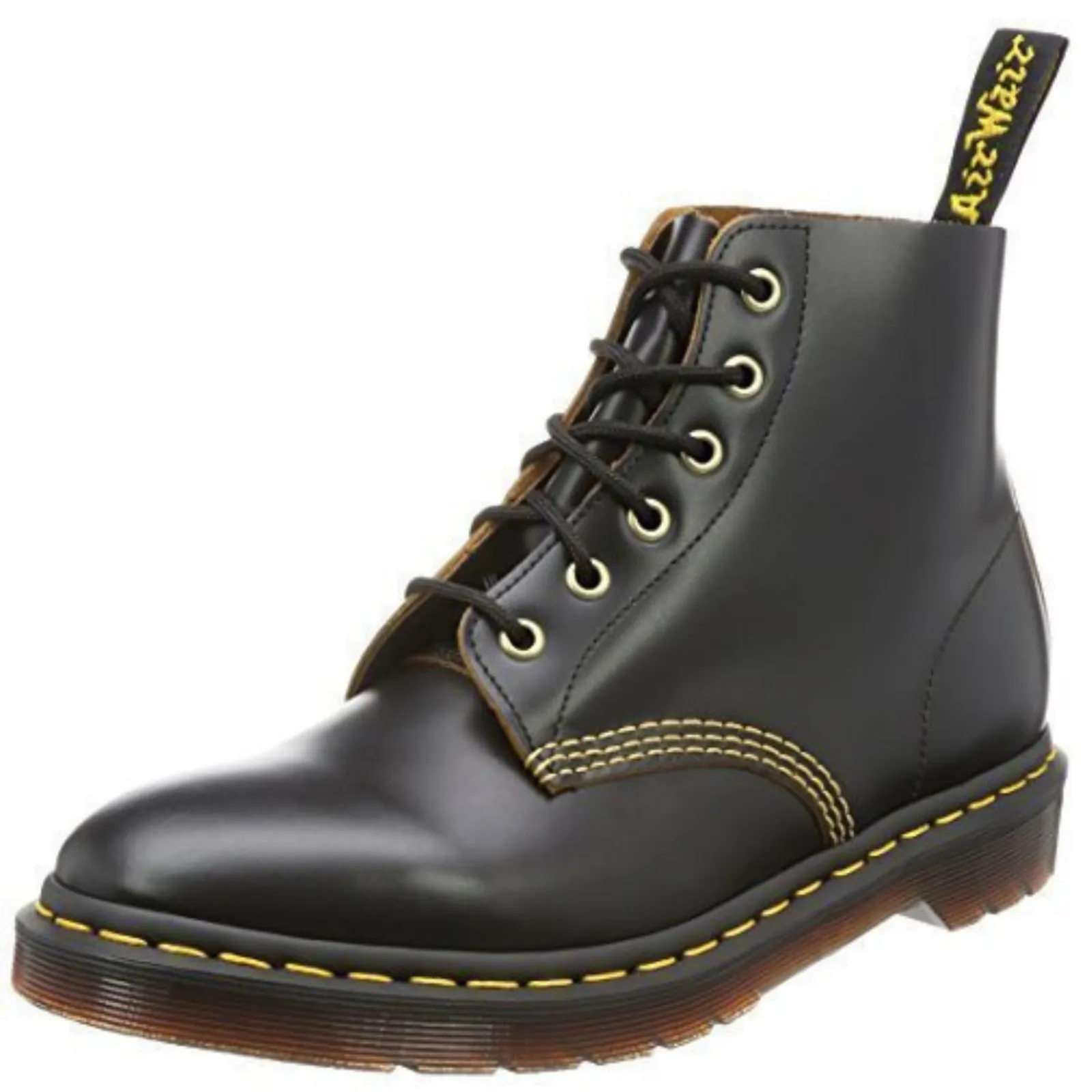 Dr. Martens Unisex 101 Smooth Archive 6-Eyelet Boot Black Vintage Smooth