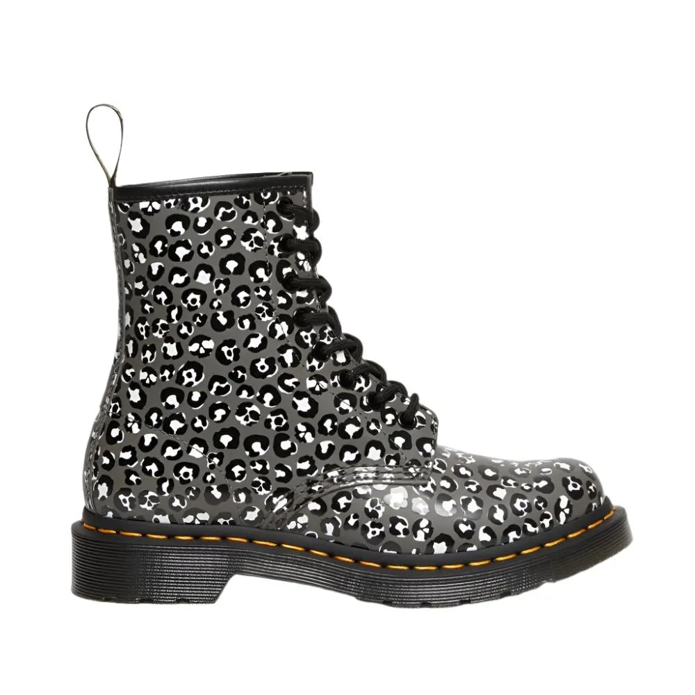 Dr. Martens Women's 1460 Leopard - Gunmetal