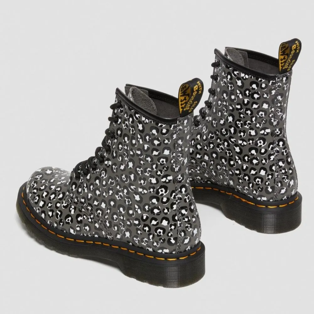 Dr. Martens Women's 1460 Leopard - Gunmetal