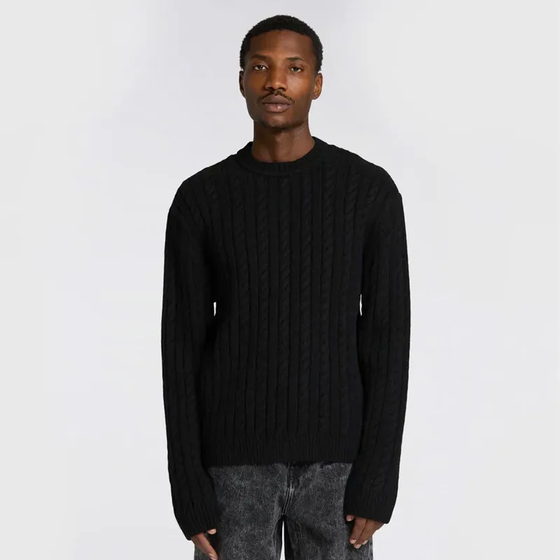 Edwin Black Twisted Crew Neck Pullover