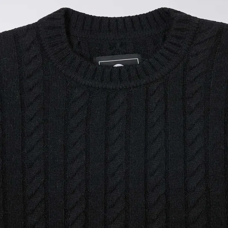 Edwin Black Twisted Crew Neck Pullover