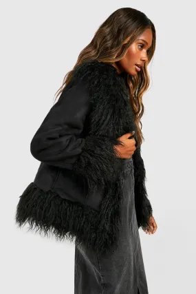 Faux Fur Trim Jacket