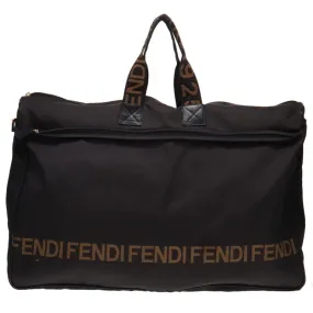 Fendi Black Logo Large Nylon Travel/Duffle Bag