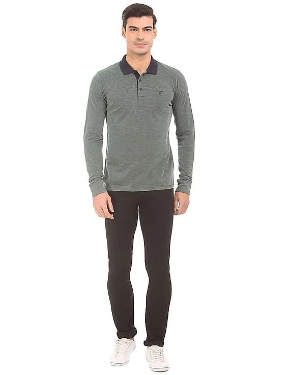 Gant Long Sleeve Heathered Polo Shirt