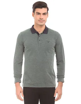 Gant Long Sleeve Heathered Polo Shirt