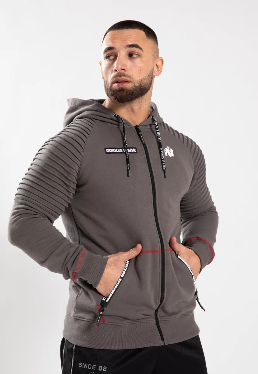 Georgia Zipped Hoodie - Gray - 3XL  Gorilla Wear