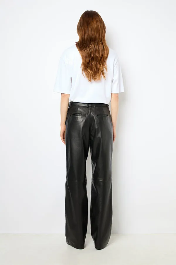 Gerard Darel NOOR STRAIGHT LEATHER TROUSERS