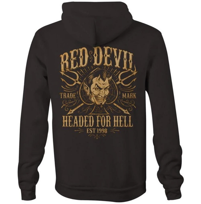 Gothic Men's Headed for Hell Zipper Hoodie