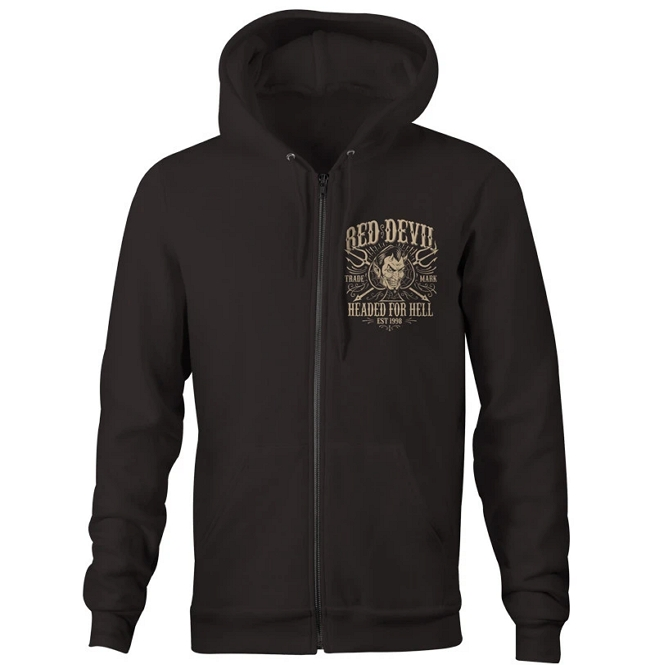 Gothic Men's Headed for Hell Zipper Hoodie