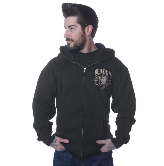 Gothic Men's Headed for Hell Zipper Hoodie