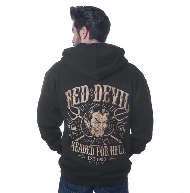 Gothic Men's Headed for Hell Zipper Hoodie