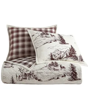 HiEnd Accents Pine Reversible 3 Piece Quilt Set - Full / Queen Size