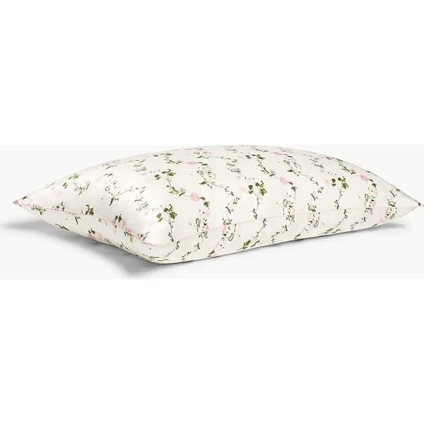 Hill House Home The Sisi Silk Pillowcase, Pink Pond Floral