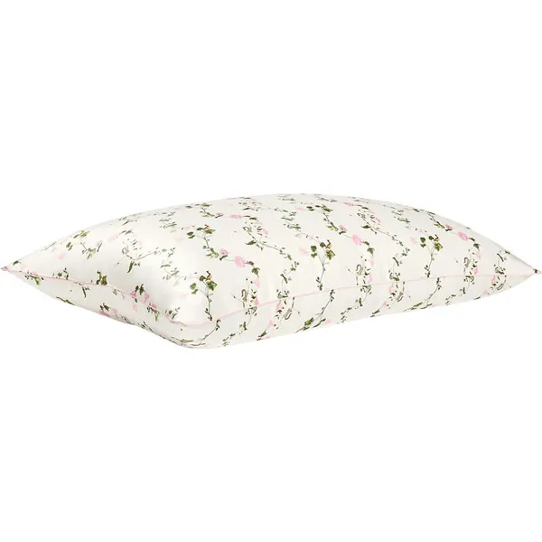 Hill House Home The Sisi Silk Pillowcase, Pink Pond Floral